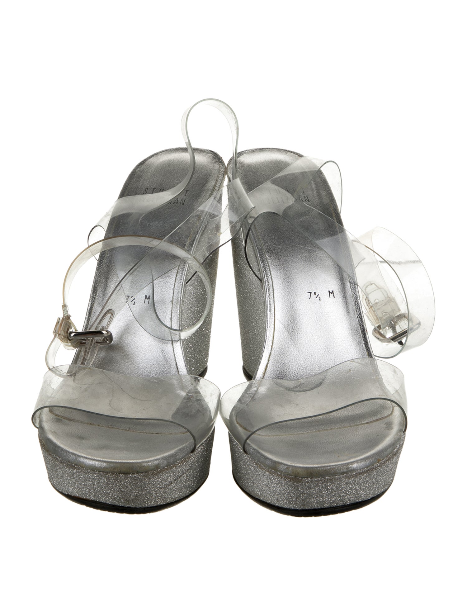 Stuart Weitzman PVC Glitter Accents Espadrilles